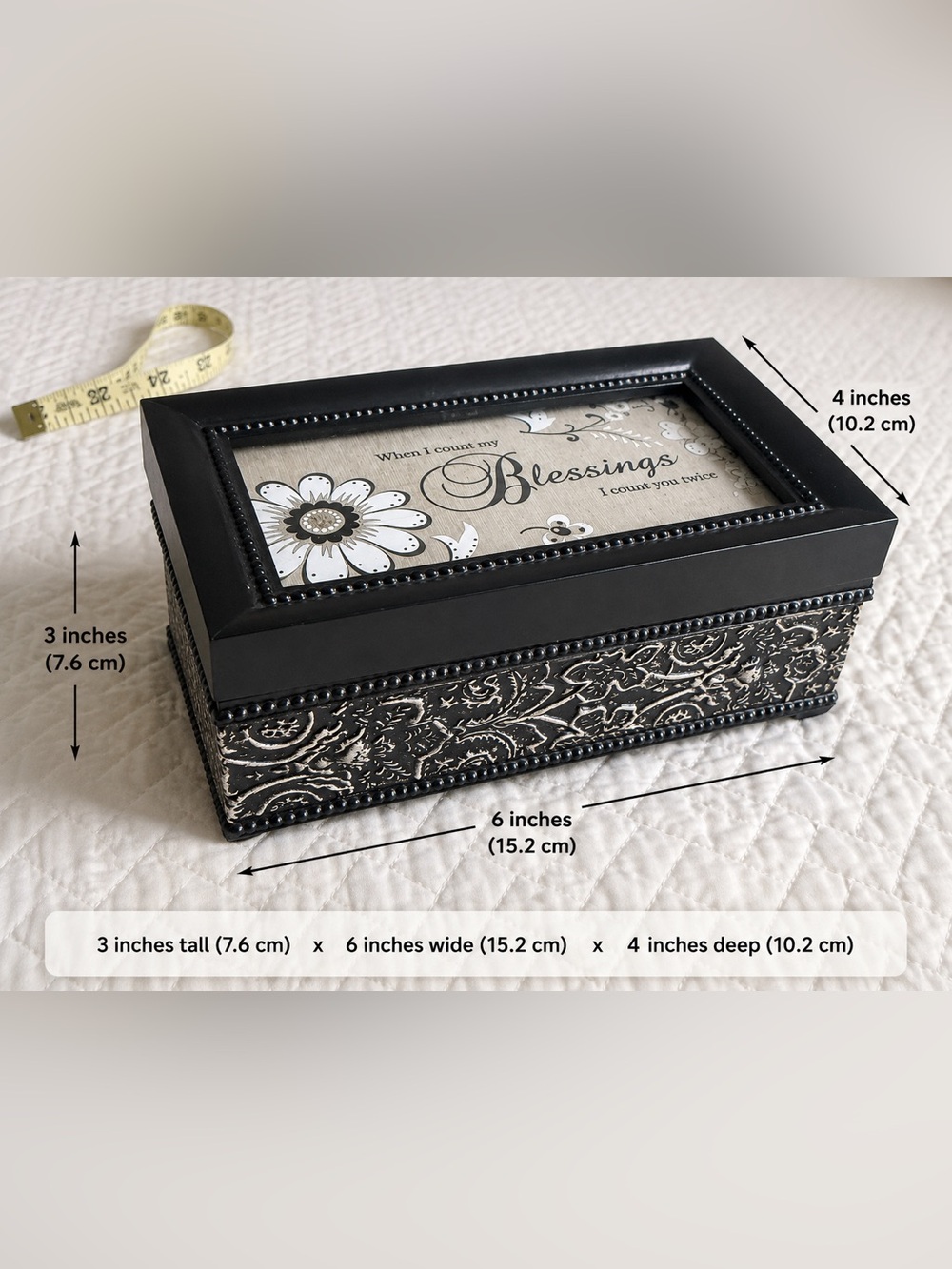 Pavilion Gift Company Modeles Blessings Musical Jewelry Keepsake Box